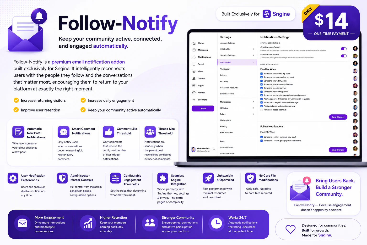 Follow-Notify-Sngine Addon